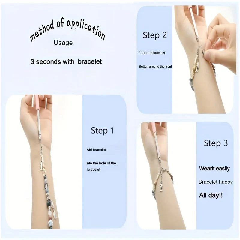 Bracelet Fastening Tool - Jewelry Clasp Helper for Quick One-Handed Hooking & Unfastening