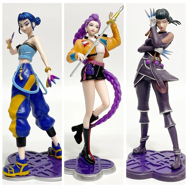22cm K-Pop Demon Hunters Anime Figures – Rumi, Zoey, Mira, Saja Vinyl Action Toy Collectibles for Fans & Cosplay Gifts
