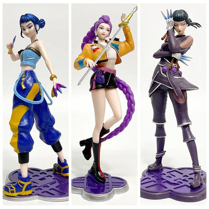 22cm K-Pop Demon Hunters Anime Figures – Rumi, Zoey, Mira, Saja Vinyl Action Toy Collectibles for Fans & Cosplay Gifts