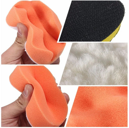 3-Inch Headlight Repair & Restoration Kit — Car Polishing Disc with Auto Waxing Sponge and Sandpaper for Detailing