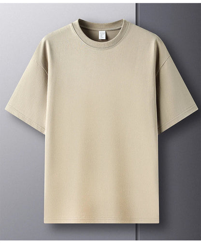100% Pure Cotton Men’s Summer T-Shirt – High-End Short Sleeve Round Neck Breathable Fashion Top