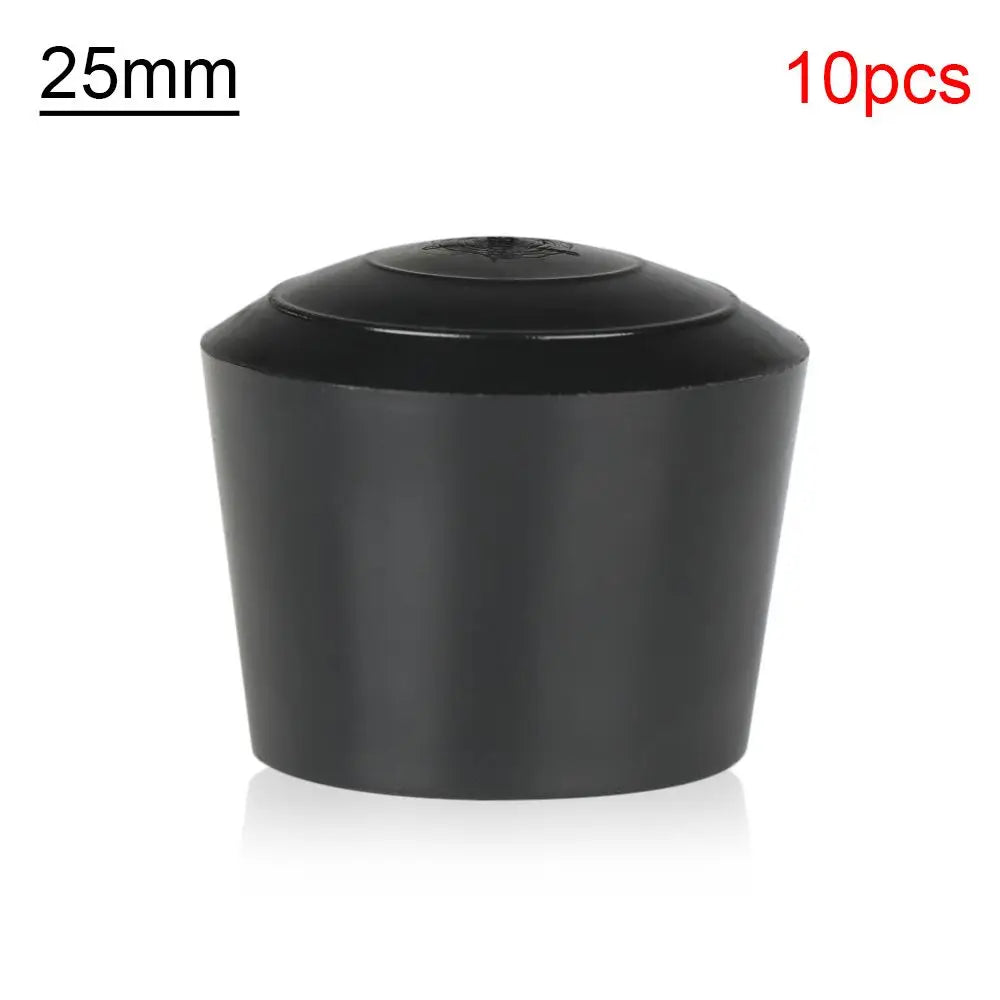 10pcs Black Round Chair Leg Caps - Non-Slip Rubber Furniture Foot Covers & Floor Protector Pads