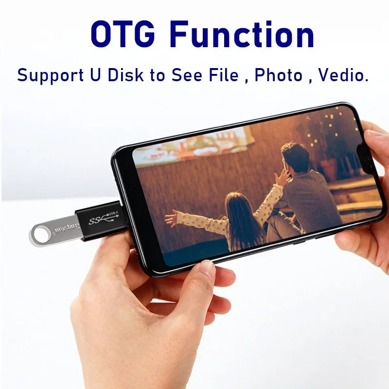 Universal OTG Type C Adapter - USB-C Male to Micro USB Female Converter, Compatible with MacBook, Samsung Note 20 Ultra, Huawei