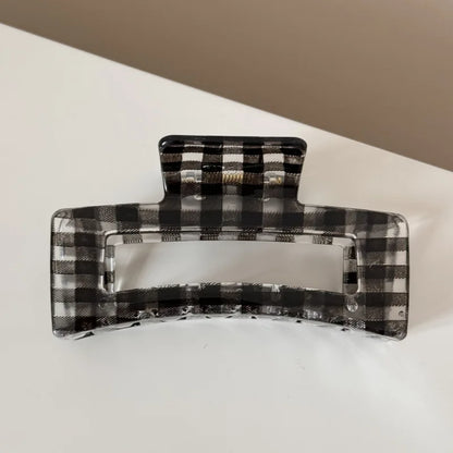 Leopard Print Acrylic Hair Grab Clip | Large Arc Cross Square Geometric Shark Clip for Women