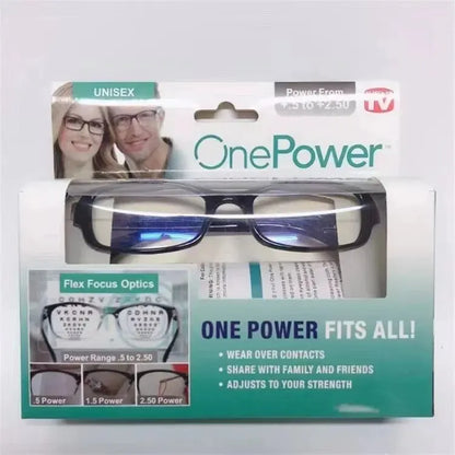 Adjustable Multifocal Reading Glasses – Auto Adjusting One-Power Optic Readers, Diopter Range 0.5 to 2.75