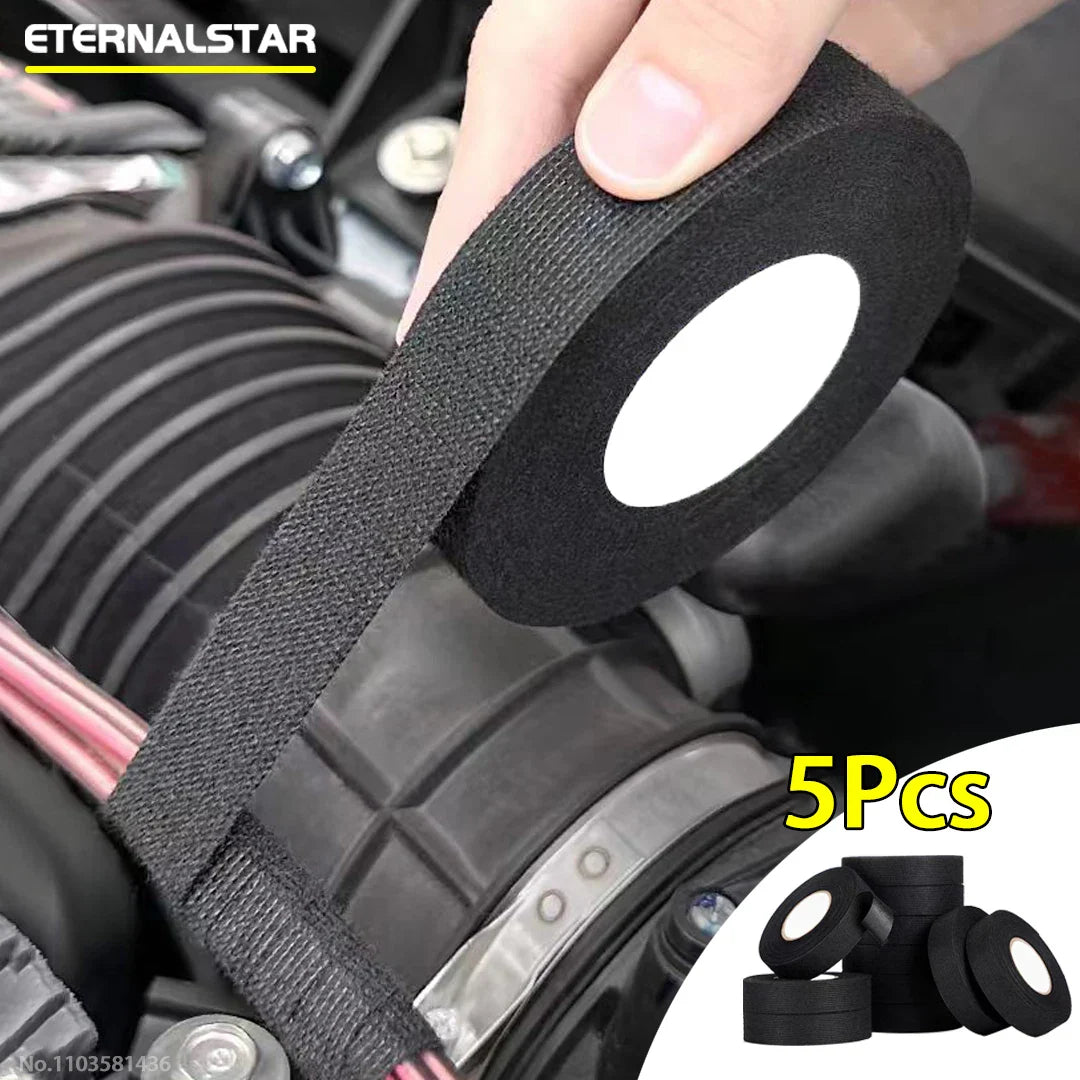 5Pcs Electrical Tape – Heat Resistant, Waterproof Harness Tape, Adhesive Cloth Insulating Automotive Fabric Tape