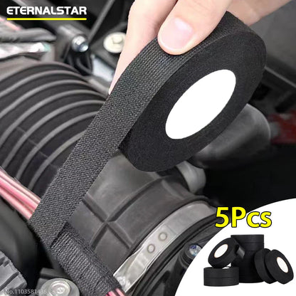 5Pcs Electrical Tape – Heat Resistant, Waterproof Harness Tape, Adhesive Cloth Insulating Automotive Fabric Tape