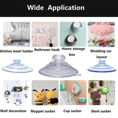 30/45/60mm Strong PVC Vacuum Suction Cups — Thickened Sucker Pads for Car, Glass & Bathroom Use