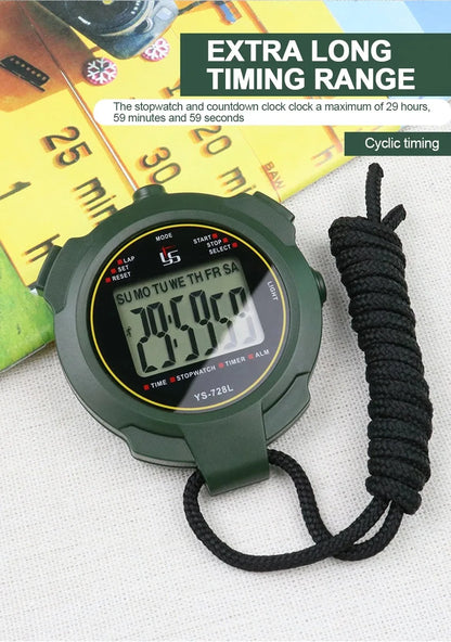 30h Chronometer Handheld Pocket Stopwatch – 0.01s Accuracy Digital Sport Timer with LCD for Professional Use