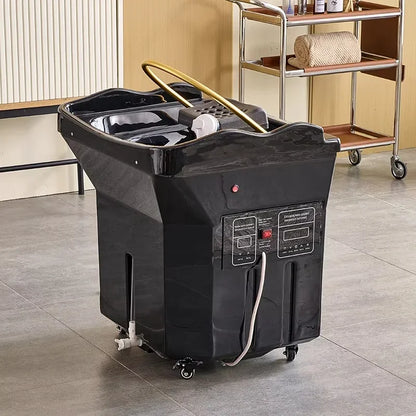 Portable Black Head Spa Shampoo Chair with Water Tank – Mobile Salon Basin