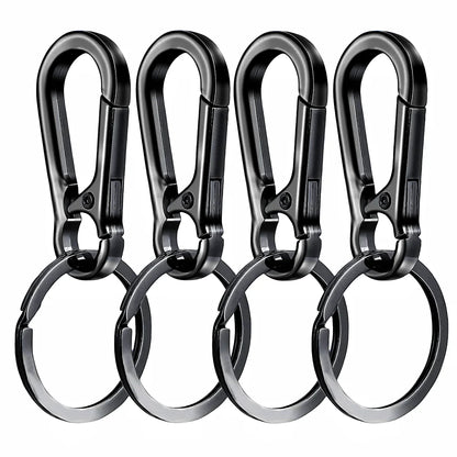 4Pcs Metal Carabiner Clip Keychain – Key Ring Hook Holder Organizer for Car Keys