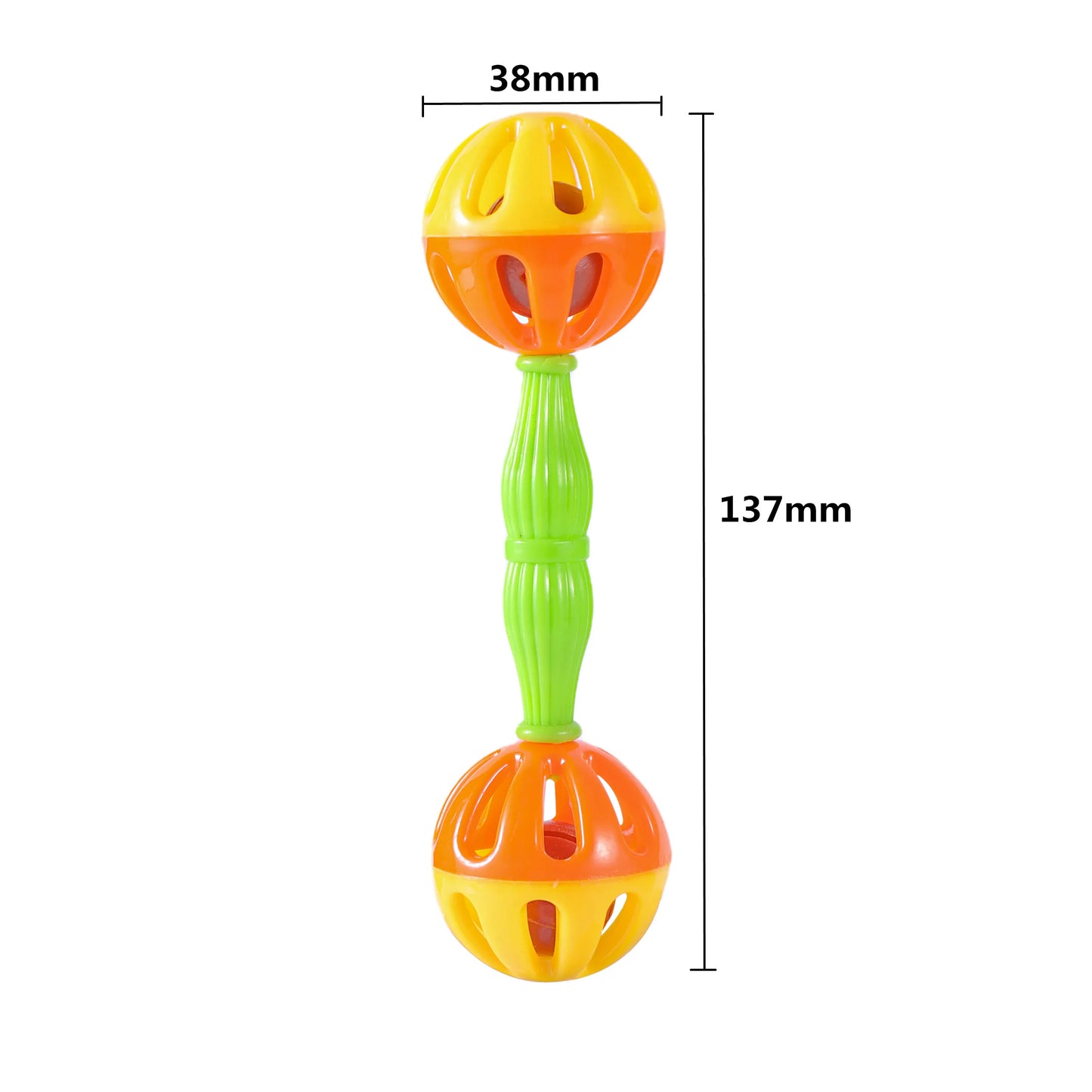 2PCS Parrot Chewing Toys – Bite-Resistant Double Head Bell Rattle Balls Interactive Bird Training Toys