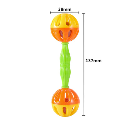 2PCS Parrot Chewing Toys – Bite-Resistant Double Head Bell Rattle Balls Interactive Bird Training Toys