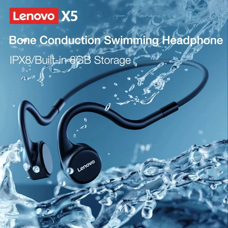 Lenovo X4 Bluetooth 5.1 Wireless Bone Conduction Earphones – HiFi-Grade Sound, Low Latency Sport Headset