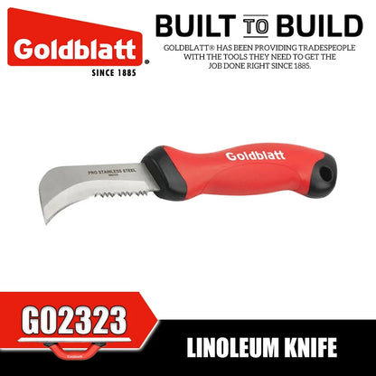 GOLDBLATT G02323 Linoleum Knife - Multifunctional Soft-Grip Carpet Cutting Tool