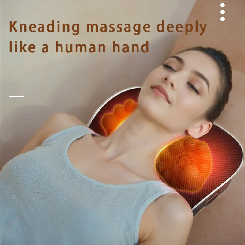 Electric Shiatsu Neck & Back Massager Pillow with Heating & Vibration – Manufacturer Direct Cervical Traction Body Massager for Car