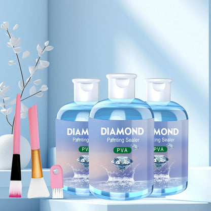 Diamond Painting Sealer Glue Kit - 120ML Puzzle Glue with 3 Brushes and Accessories