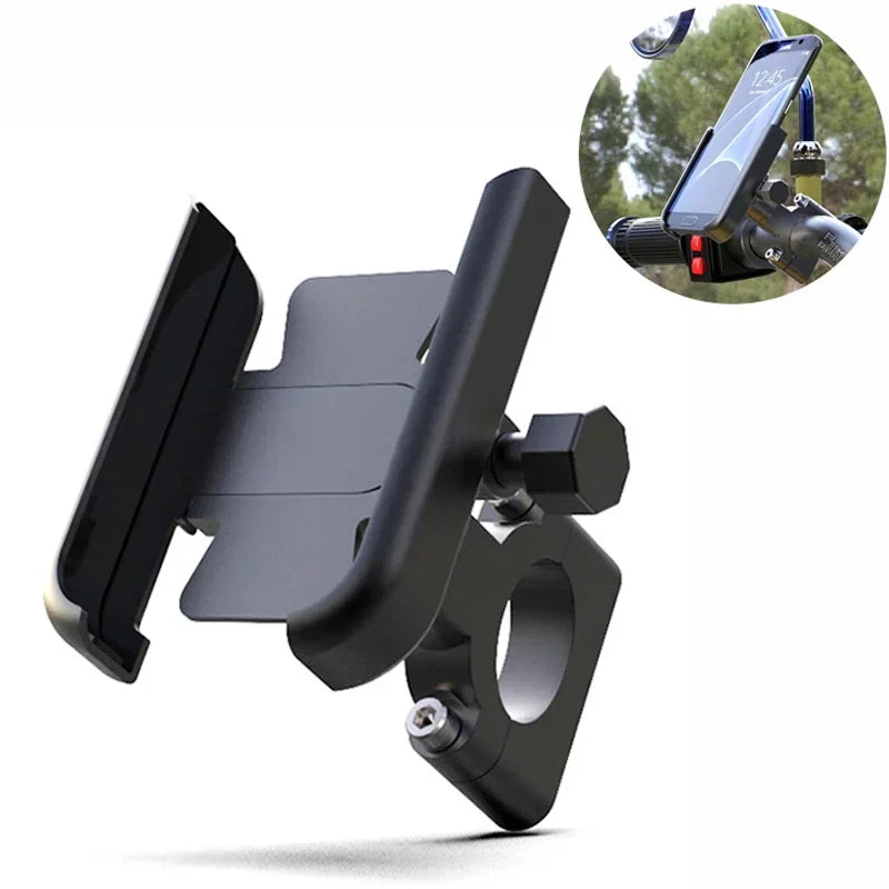 VIKEFON Aluminum Alloy Motorcycle & Bicycle Phone Holder – 4-7 inch Smartphone GPS Handlebar Mount