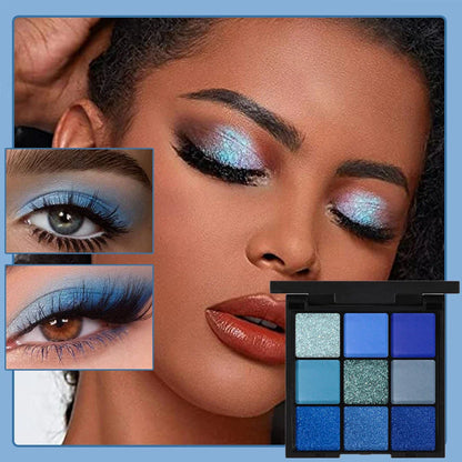 9-Grid Red Eyeshadow Palette – Purple Glitter, Pearlescent Matte & Shimmer Long-Lasting Eye Makeup for Women