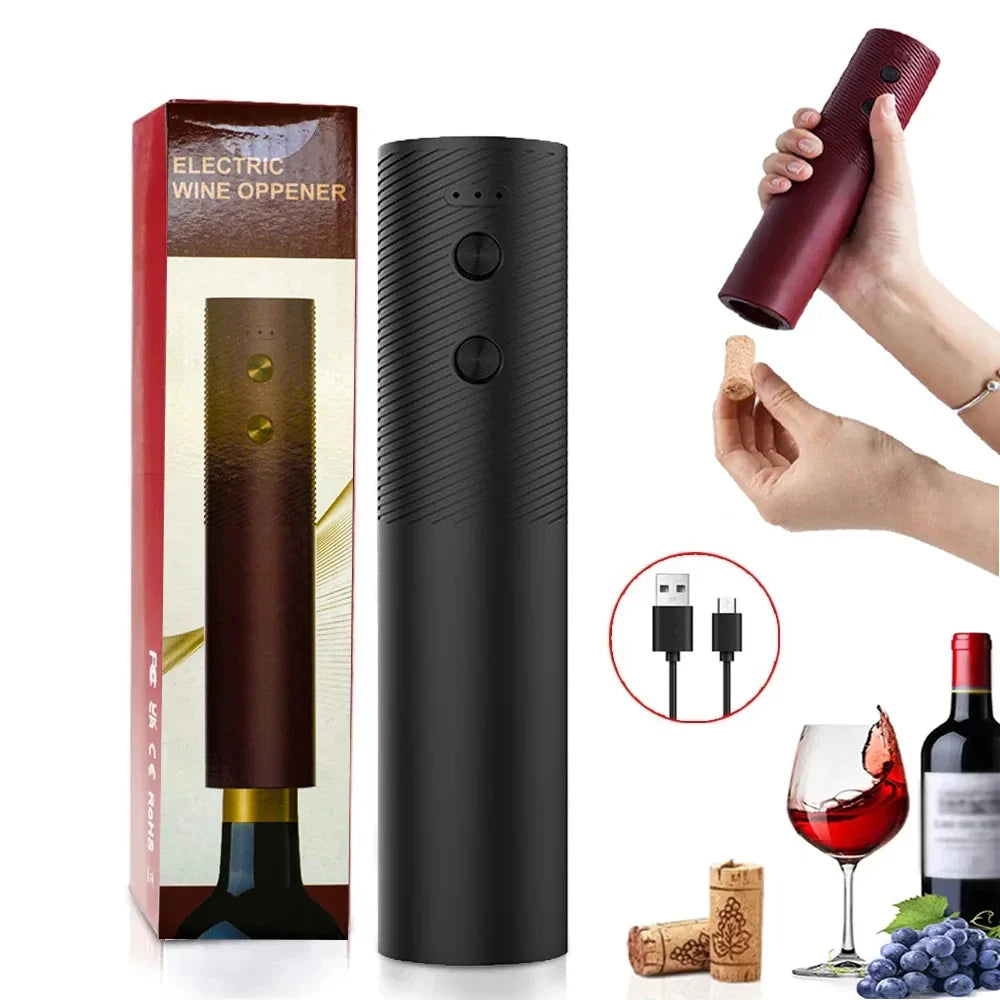 Electric Wine Bottle Opener – Automatic Rechargeable Red Wine Corkscrew with One-Click Operation, Kitchen Wine Tool