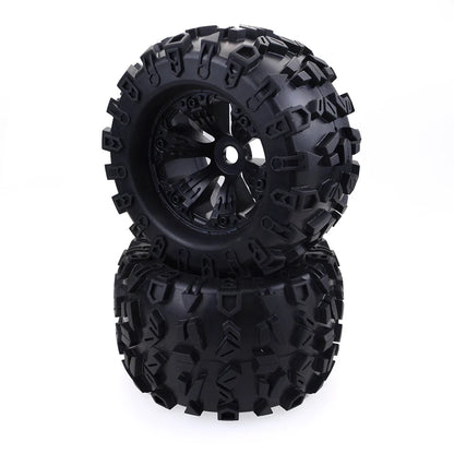 4pcs 1/8 Scale 17mm Hex RC Truck Tires & Wheels Set – Glued for Traxxas Maxx, Tmaxx, E-Revo, Revo 3.3, JLB Cheetah Monster
