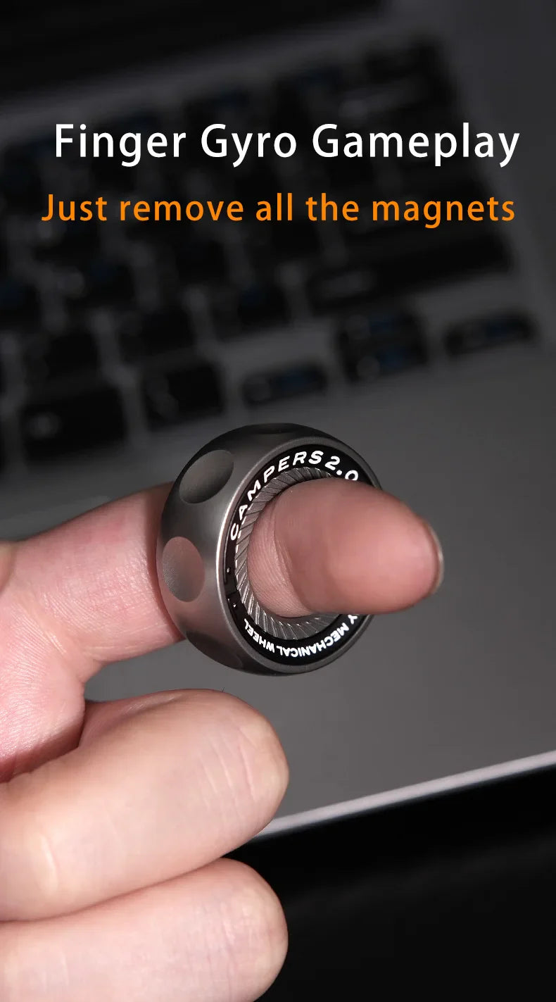 SPYSTAR Mechanic Ring Fidget Spinner – Magnetic Ratchet Gyro Metal Fingertip Stress Relief Toy for Office & EDC