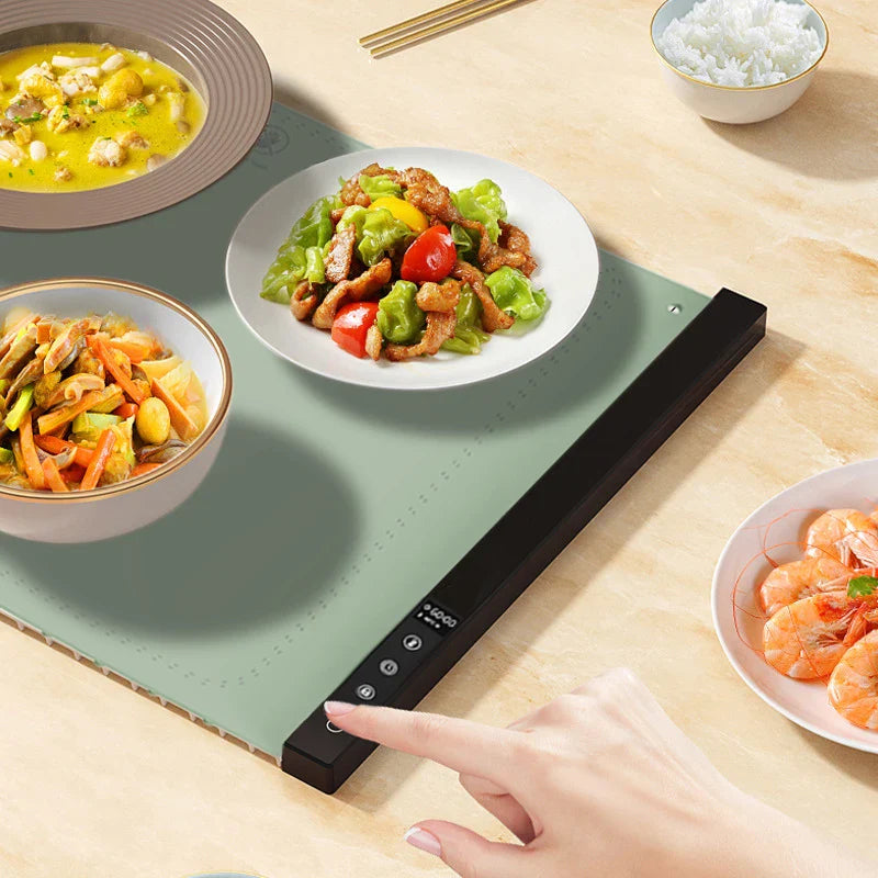 Silicone Heating Mat for Food – Adjustable Temperature Rollable Food Warming Tray for Buffets, Parties, and Sabbath