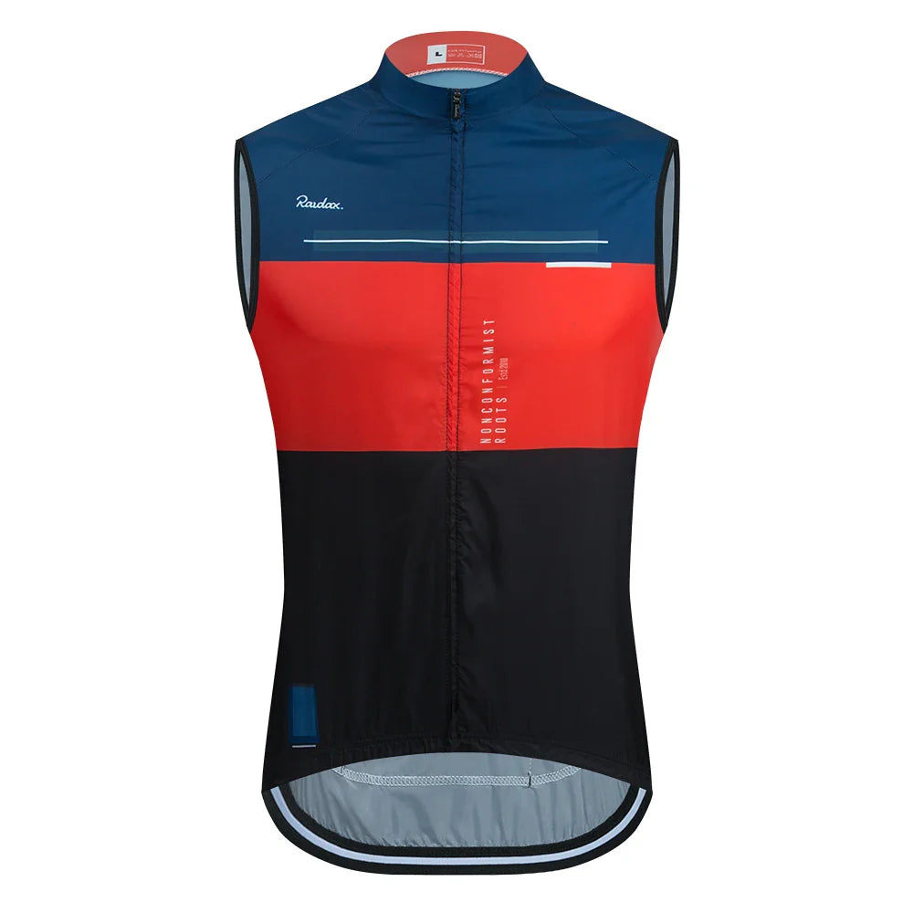 Raudax Men's Sleeveless Cycling Vest – Mesh Ciclismo Undershirt, Windproof Gilet for Cycling & Motorcycle