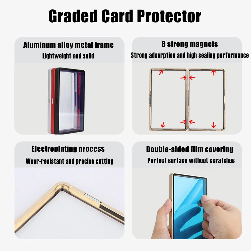 Aluminum Alloy Trading Card Holder - Gradient Metal Case for 35PT PSA & CGC Graded Card Protection