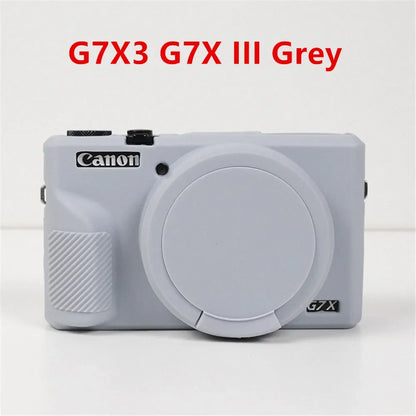 Canon G7X Mark II Silicone Camera Case - Soft Rubber Protective Skin Cover with Lens Protector for G7XII G7X2 G7X3 G7XIII