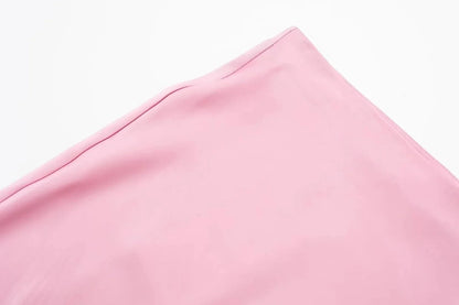 TRAFZA 2024 Y2K Women’s Long Skirt – Elastic High-Waist A-Line Satin Skirt for Spring Casual & High Street Fashion