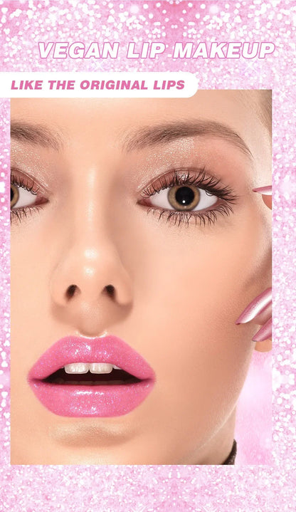 Soft Jelly Color-Changing Lipstick – Glossy Hydrating Glitter Lip Balm with Sparkling Red Shade