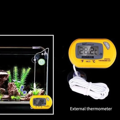 Waterproof Digital Aquarium Thermometer – Suction Cup Temperature Gauge for Fish Tanks & Reptiles