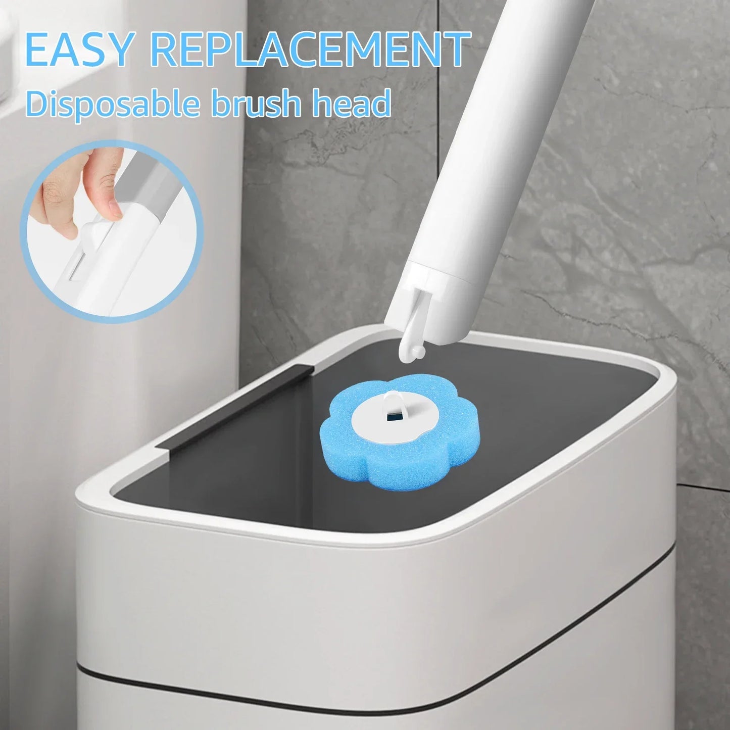 18/36Pcs Disposable Toilet Brush Kit - Wall-Mounted Bathroom Cleaning Tool with Long Handle & Refill WC Accessories
