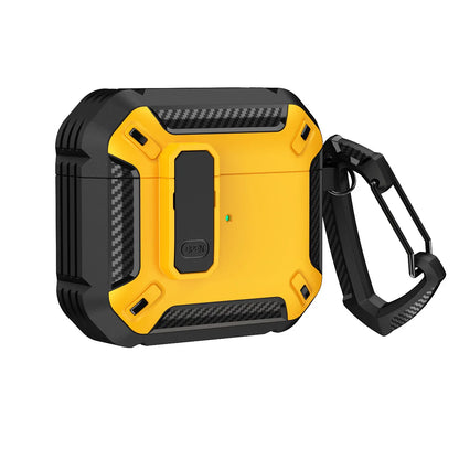 Carbon Fiber Shockproof Case for AirPods Pro 1/2 & AirPods 3 – Protective Headset Cover with Switch