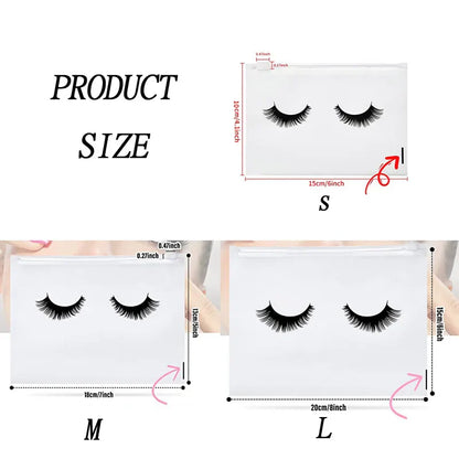 50pcs Reusable EVA Eyelash Aftercare Bags - Makeup Pouches with Zipper, Toilet Travel Plastic Storage, Cosmetic Makeup Accessories