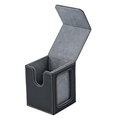 MTG Card Deck Box with Display Window – Magnetic PU Leather Storage for 120+ Single-Sleeved Trading Cards