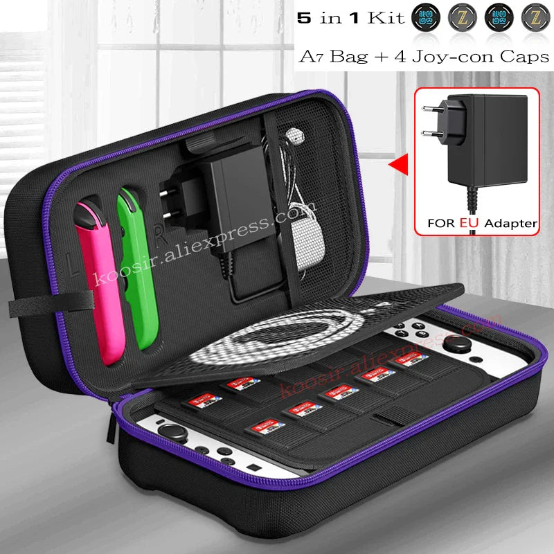 Nintendo Switch OLED Large Storage Bag — Portable Carrying Case, Anti-Scratch Oxford Cloth Travel Bag