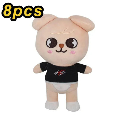 20cm Kawaii Skzoo Plush Toy Set – 8pcs Cartoon Stuffed Animals for Kids, Room Decor & Gifts