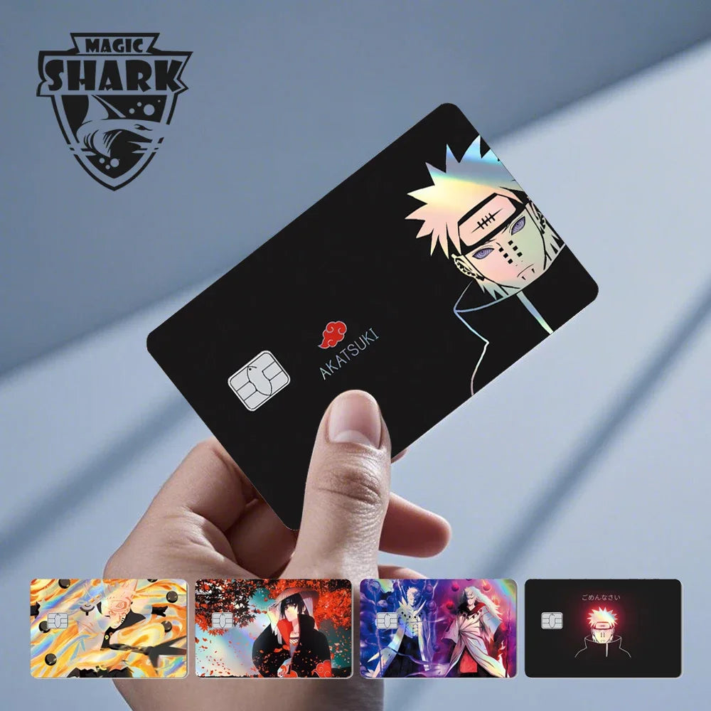 2025 Naruto Anime Holographic Laser Sticker – Shiny Film Card Skin Cover for Debit & Credit Cards