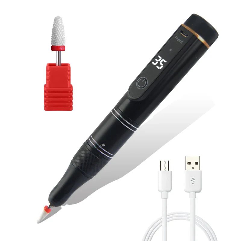 35000RPM Rechargeable Nail Drill Machine – Portable Cordless Manicure E-File for Cuticle & Nail Polishing