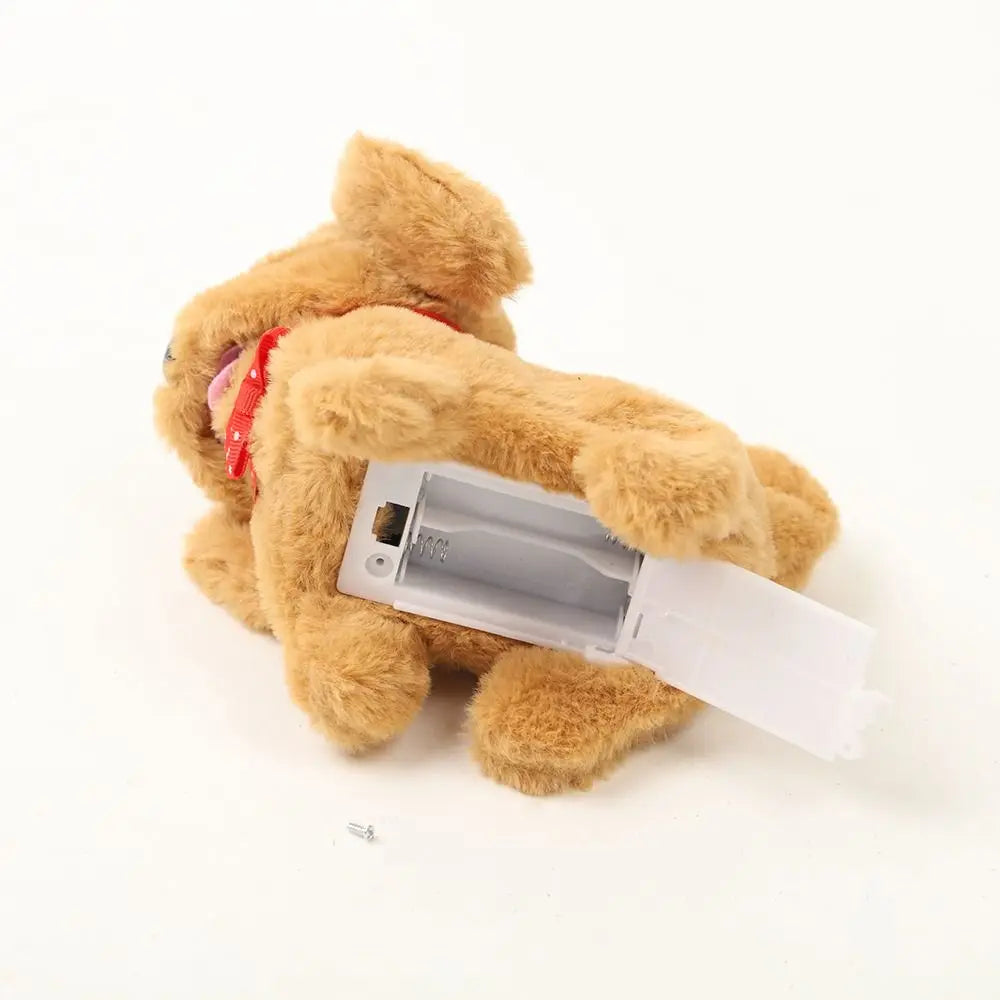 Cute Plush Robot Puppy Toy - Interactive Walking, Barking & Tail Wagging Plush for Kids (No Battery)