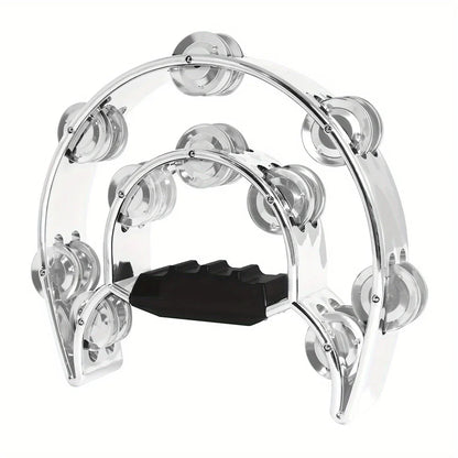 10-inch ABS Tambourine – Handheld Drum with Electroplated Metal Bells, Party & Concert Rhythm Instrument for Adults