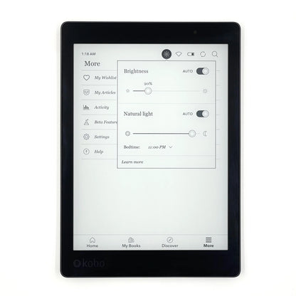 KOBO Aura One 7.8" E-Reader | 300PPI HD Carta E-Ink, IPX8 Waterproof, 8GB WIFI, Two-Color Light