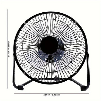 4/6/8 Inch Desktop Portable USB Electric Fan – 2-Speed Adjustable Mini Desk Fan with 4 Blades & 360° Rotation for Strong Airflow