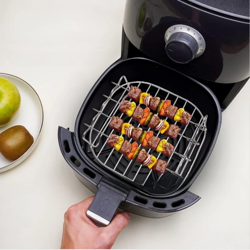 430 Stainless Steel Air Fryer Accessories - Double Layer Grill and Steam Rack for Electric Fryers