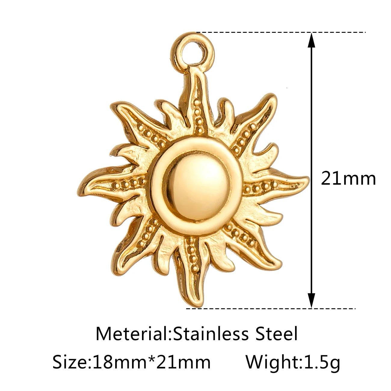 Stainless Steel Sunburst Sun Moon Star Charms Pendant – DIY Jewelry Making for Necklace, Bracelet & Earrings