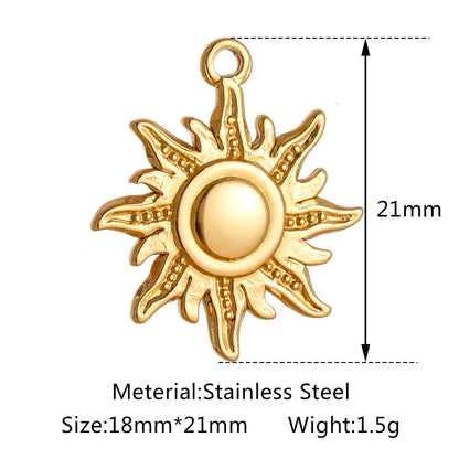 Stainless Steel Sunburst Sun Moon Star Charms Pendant – DIY Jewelry Making for Necklace, Bracelet & Earrings