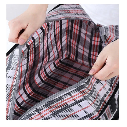 Stripe Woven Bag - Large Capacity Storage Moving Bags for Clothes, Quilt, Blanket, Luggage Packing, Zipper Tote Home Organizer