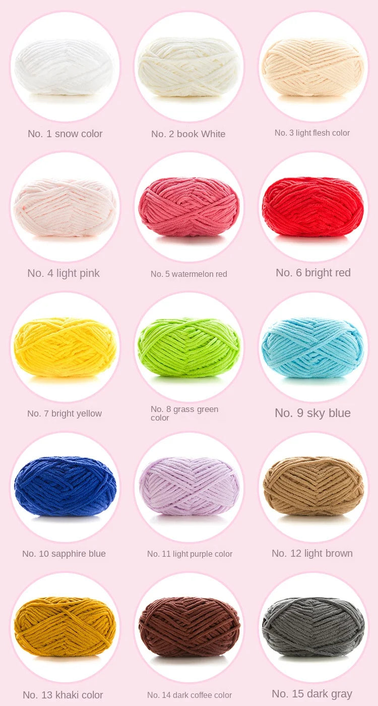 50g/Ball DIY Knitting Yarn – Soft Wool for Baby Scarf, Hat, Chunky Crochet Thread